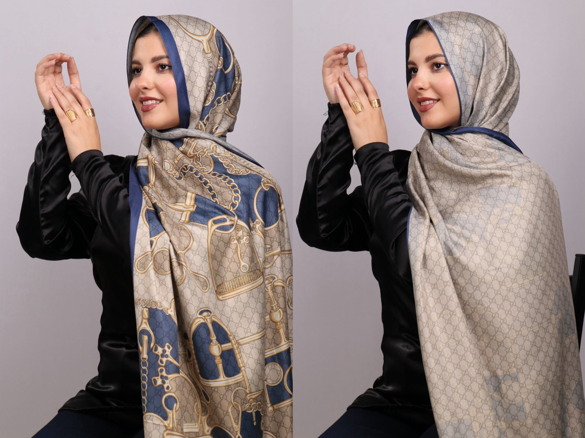 طرحة ستان ماركات مشجر دبل فيس