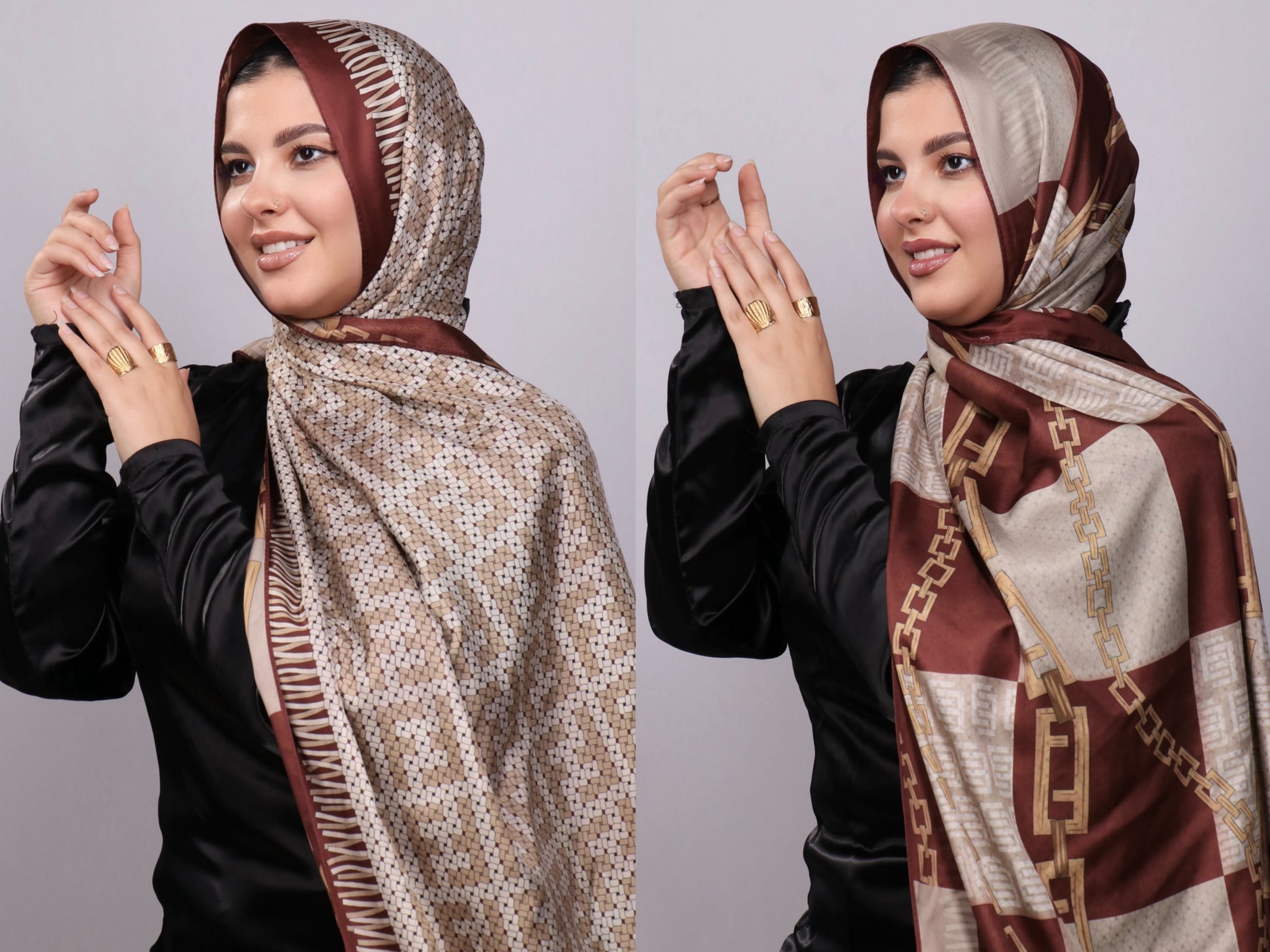 طرحة ستان ماركات مشجر دبل فيس