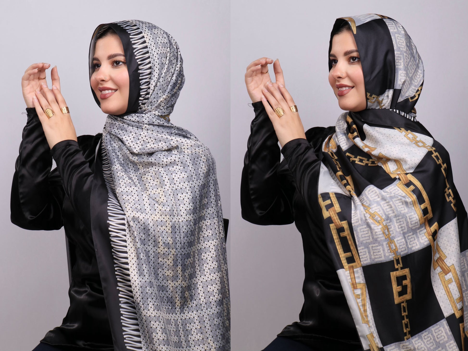 طرحة ستان ماركات مشجر دبل فيس