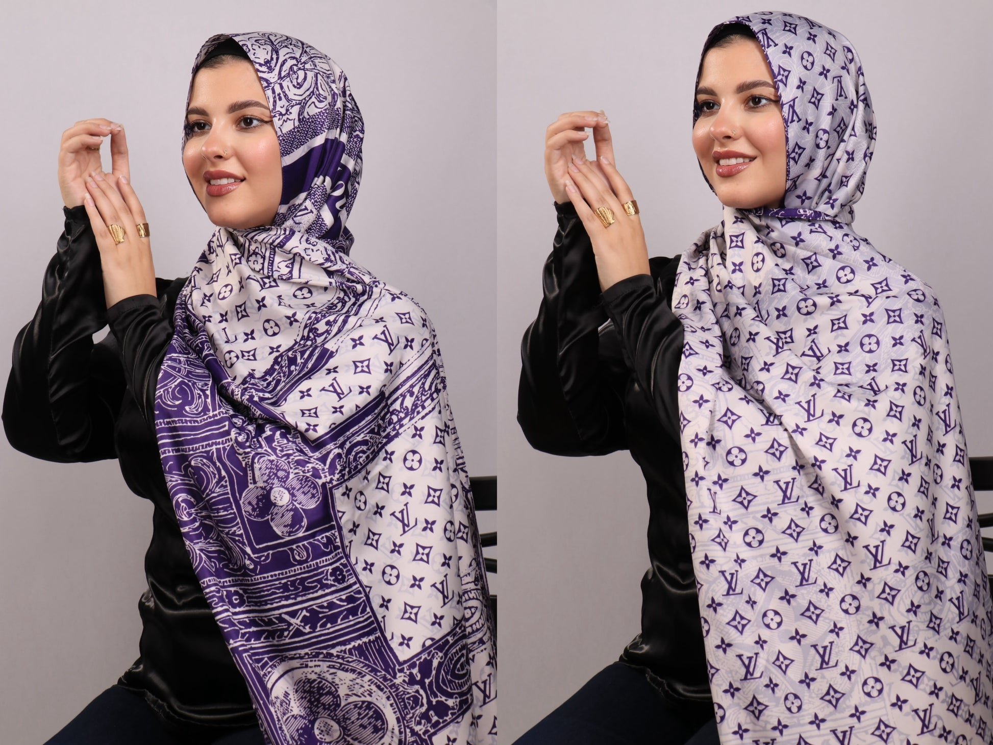 طرحة ستان ماركات مشجر دبل فيس