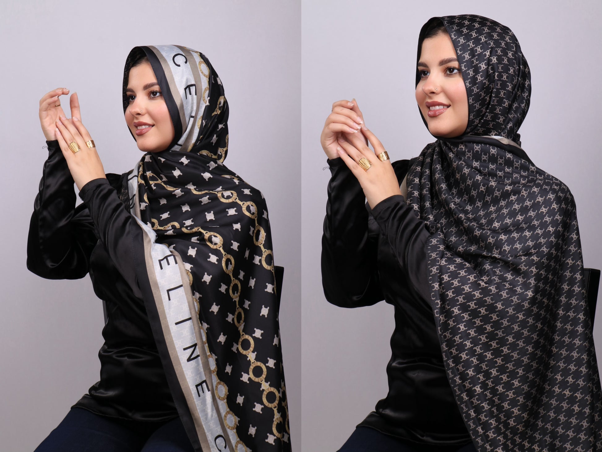 طرحة ستان ماركات مشجر دبل فيس