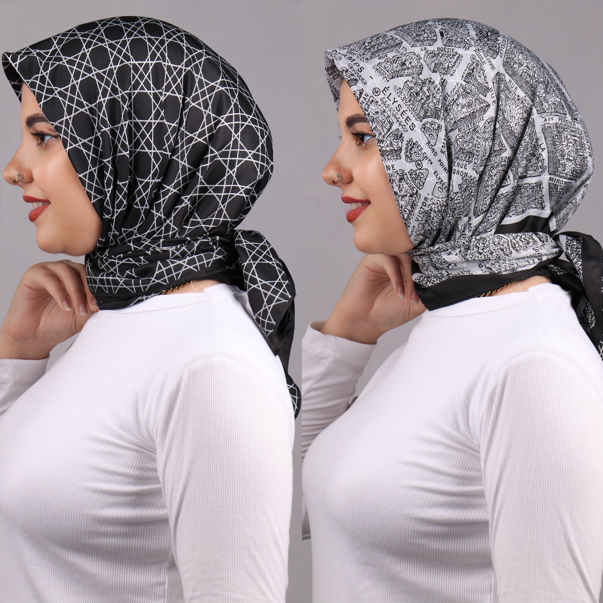 سكارف مربع ماركات دبل فيس