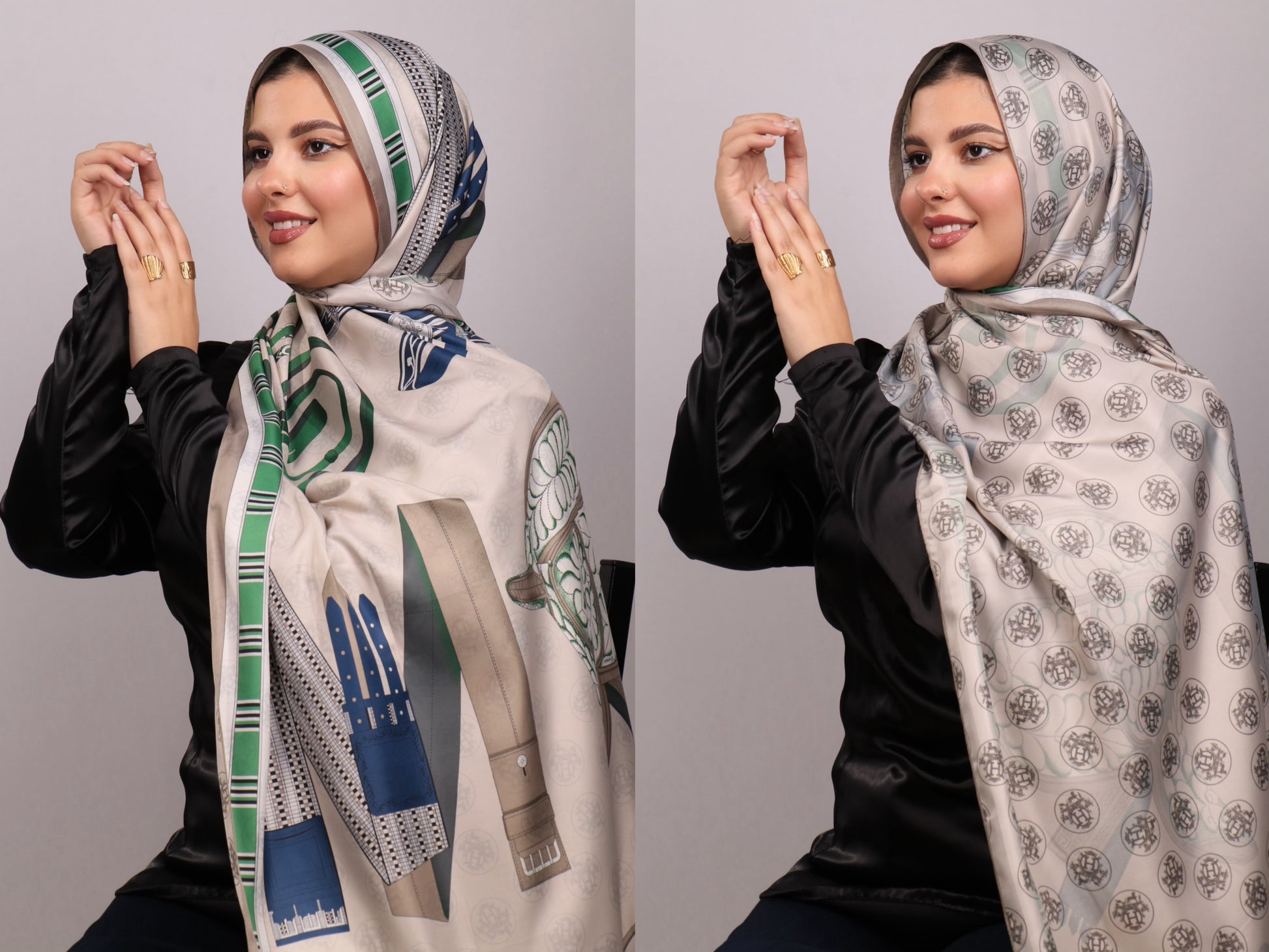 طرحة ستان ماركات مشجر دبل فيس