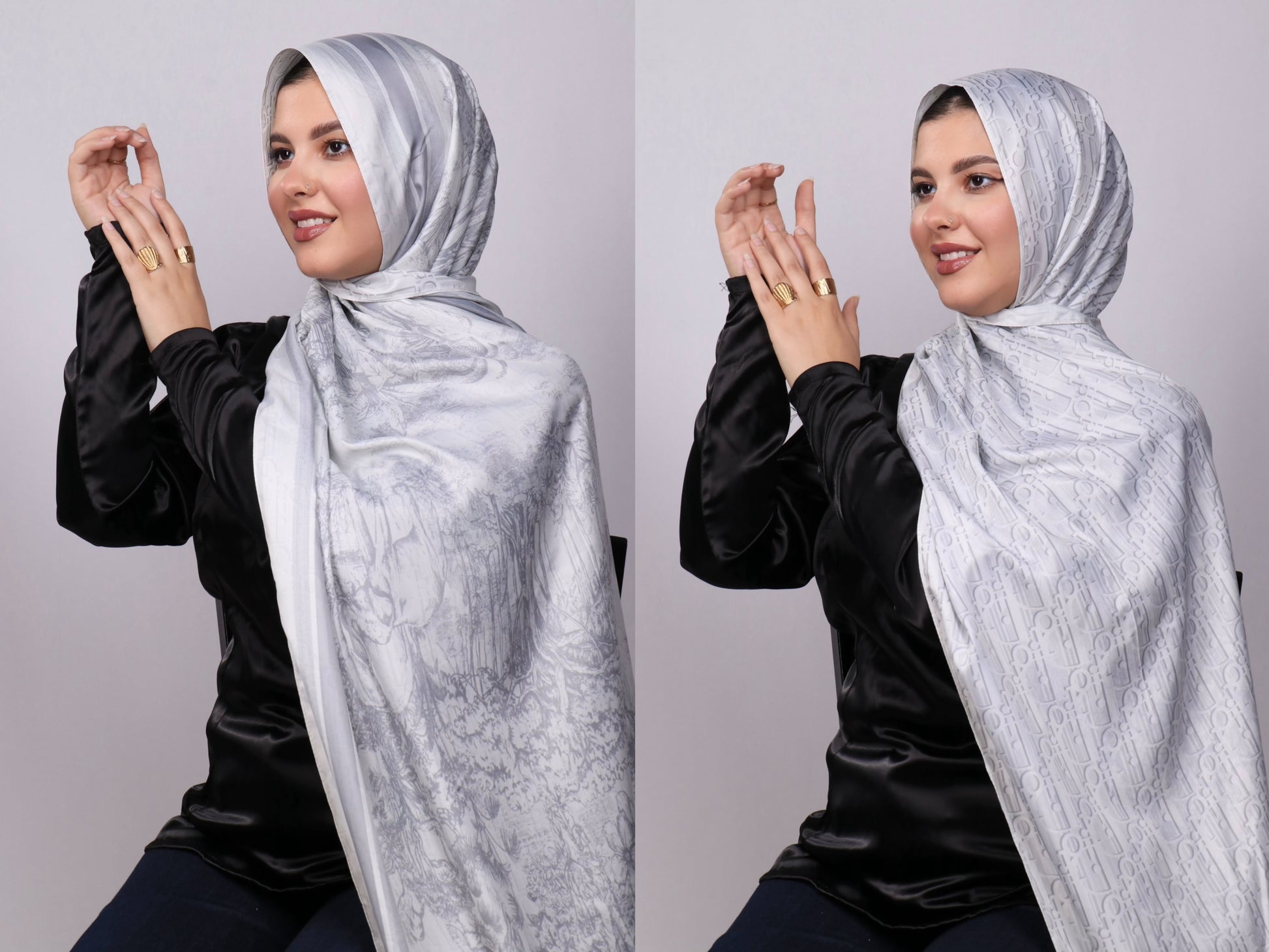 طرحة ستان ماركات مشجر دبل فيس