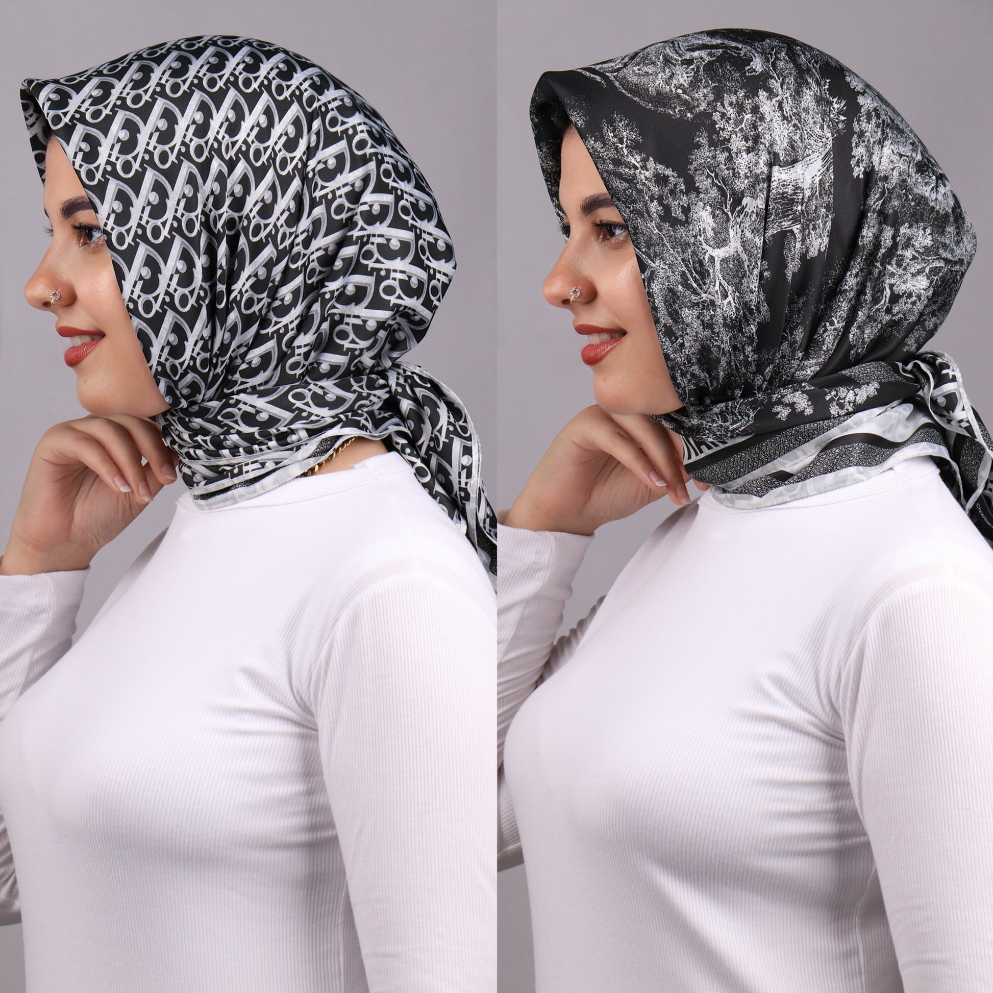 سكارف مربع ماركات دبل فيس