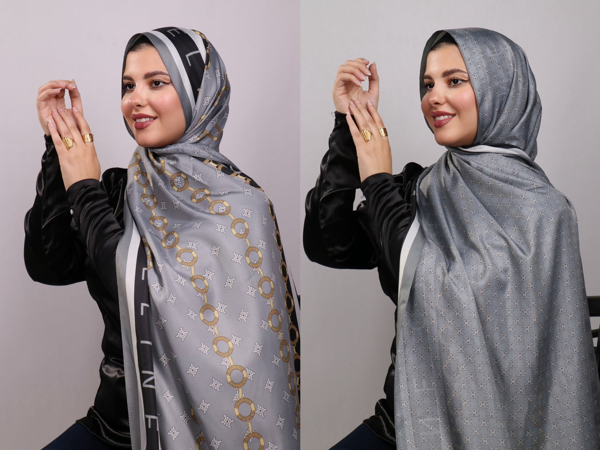 طرحة ستان ماركات مشجر دبل فيس