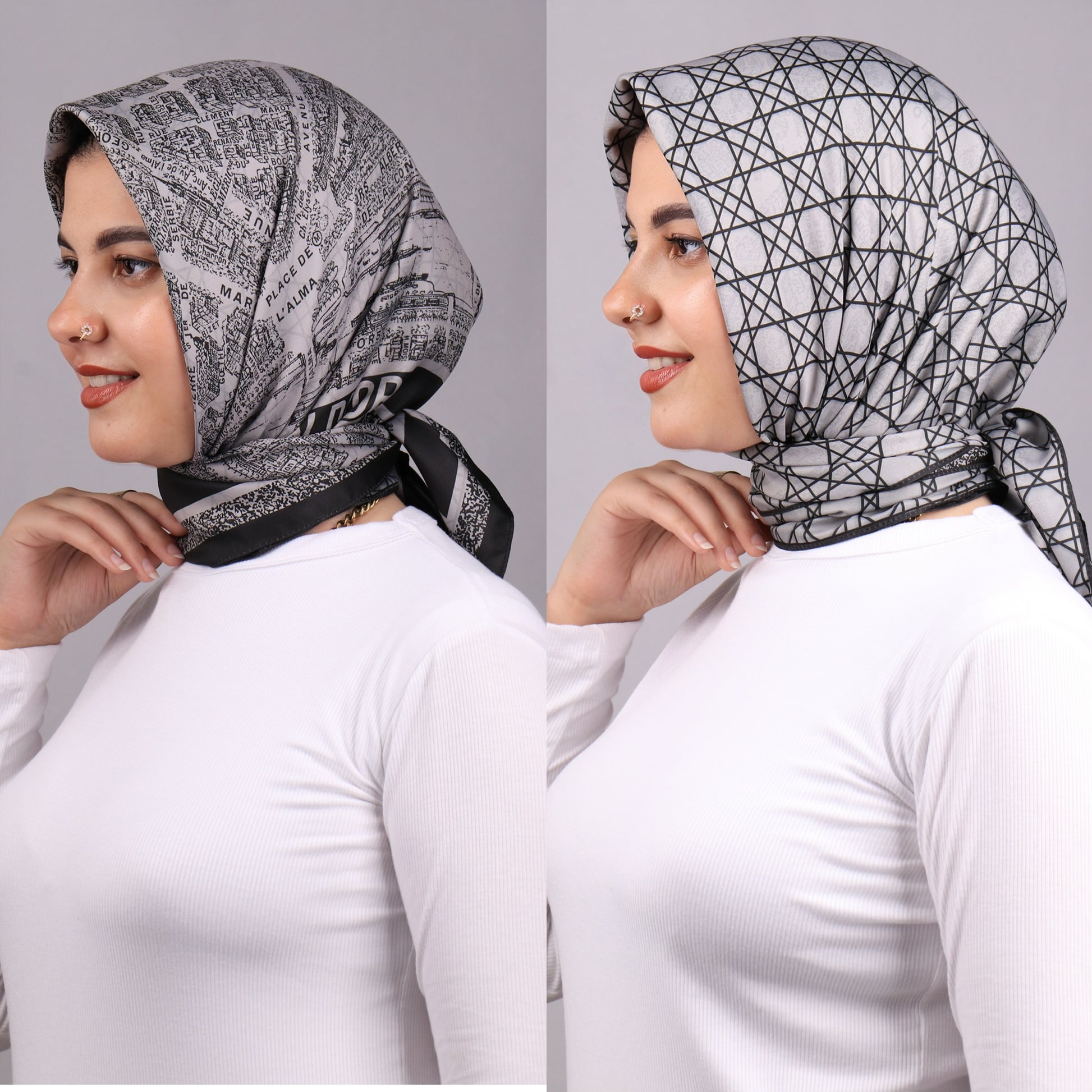 سكارف مربع ماركات دبل فيس