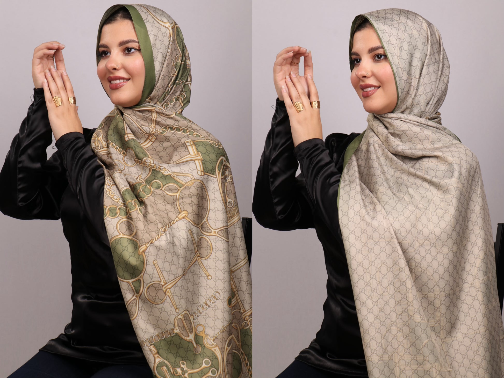 طرحة ستان ماركات مشجر دبل فيس