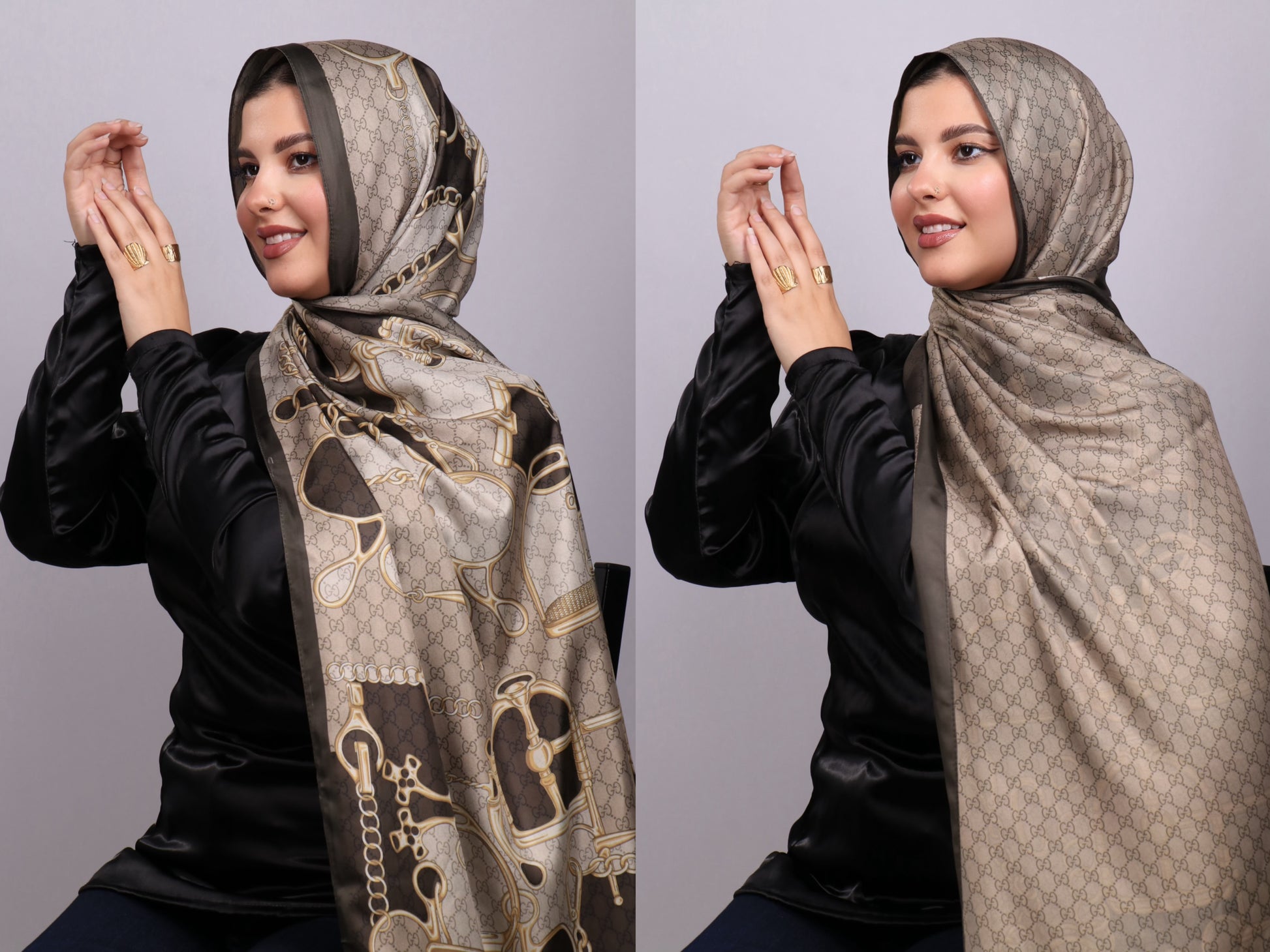 طرحة ستان ماركات مشجر دبل فيس