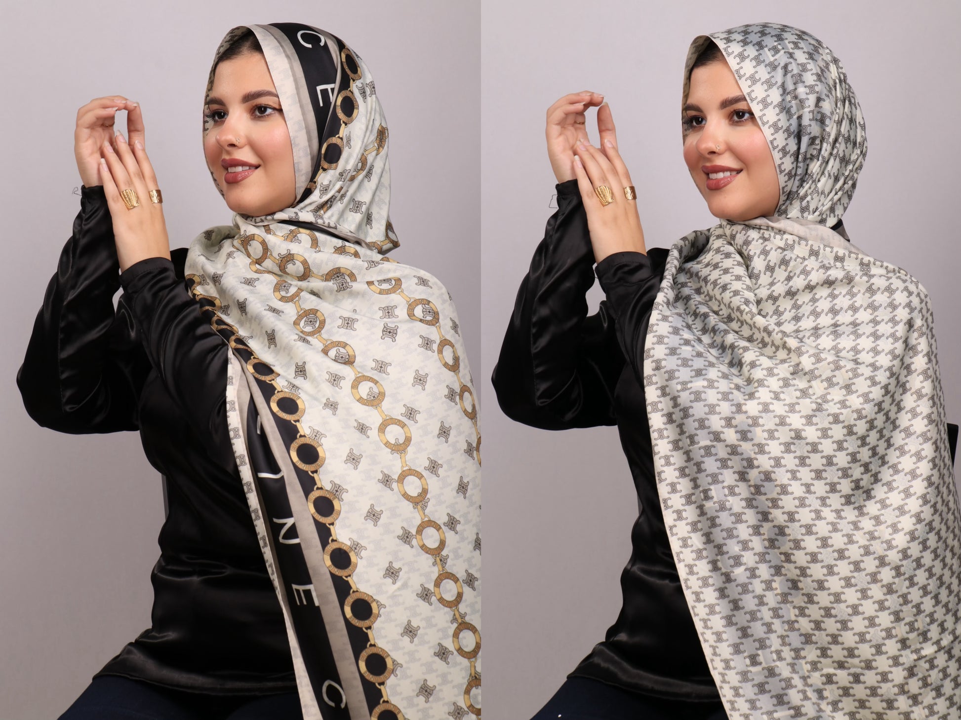 طرحة ستان ماركات مشجر دبل فيس