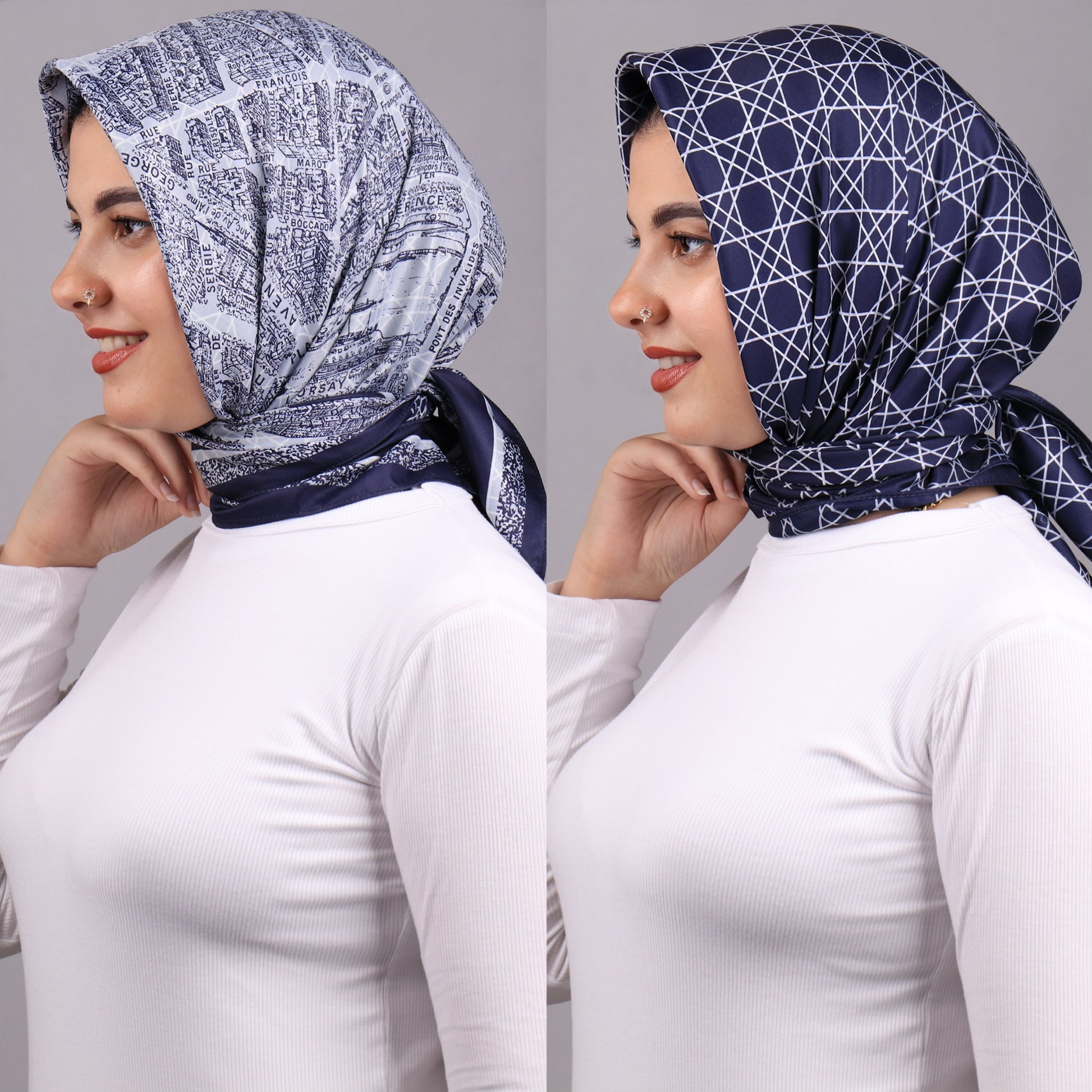 سكارف مربع ماركات دبل فيس
