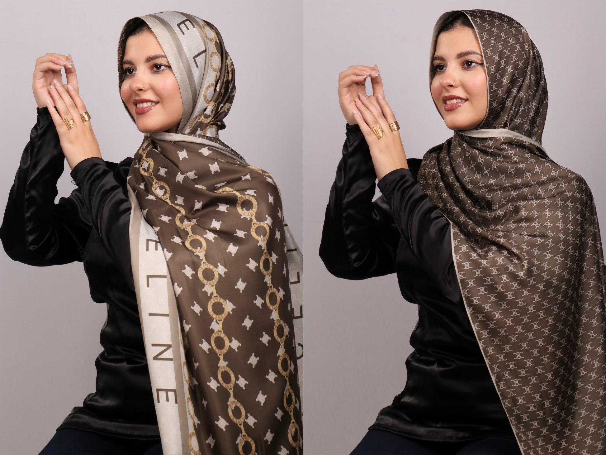 طرحة ستان ماركات مشجر دبل فيس