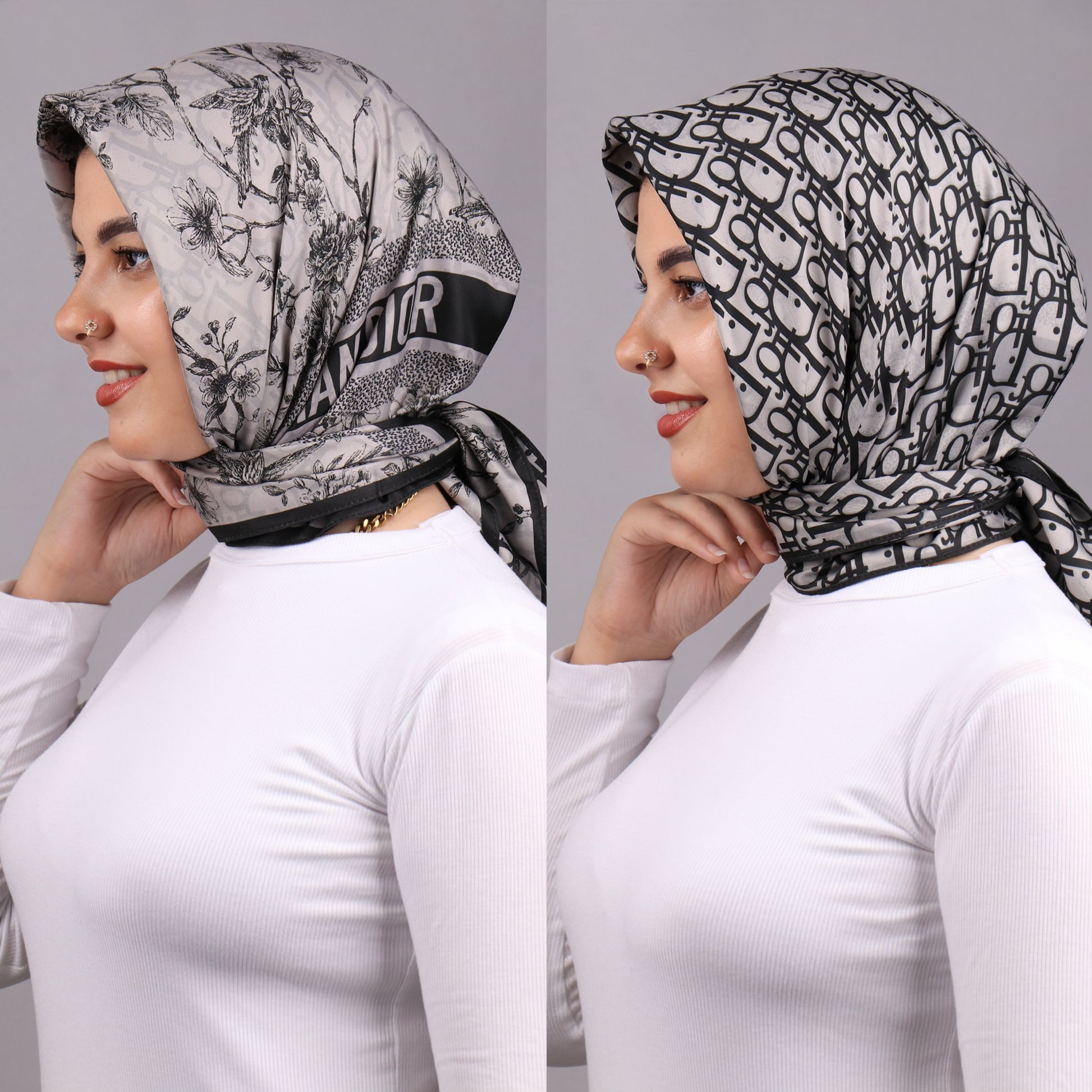 سكارف مربع ماركات دبل فيس