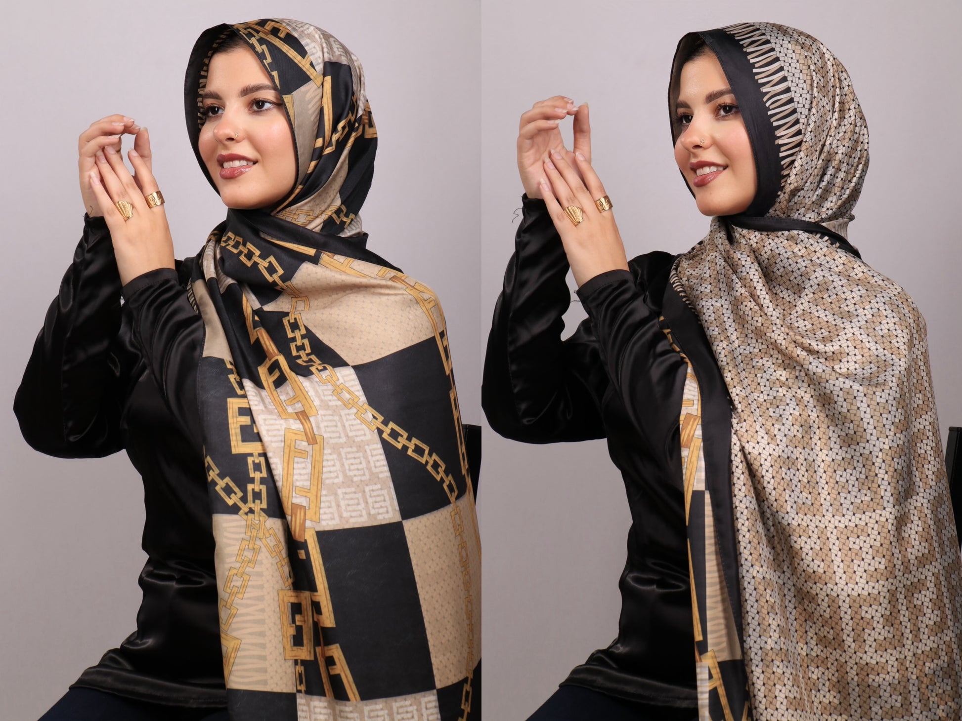 طرحة ستان ماركات مشجر دبل فيس