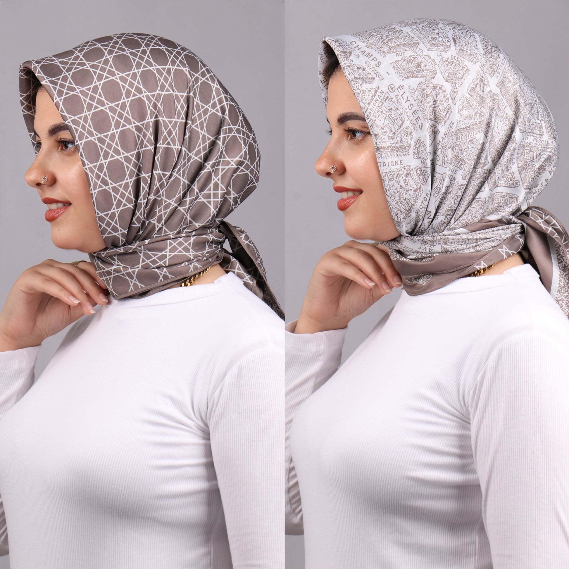 سكارف مربع ماركات دبل فيس