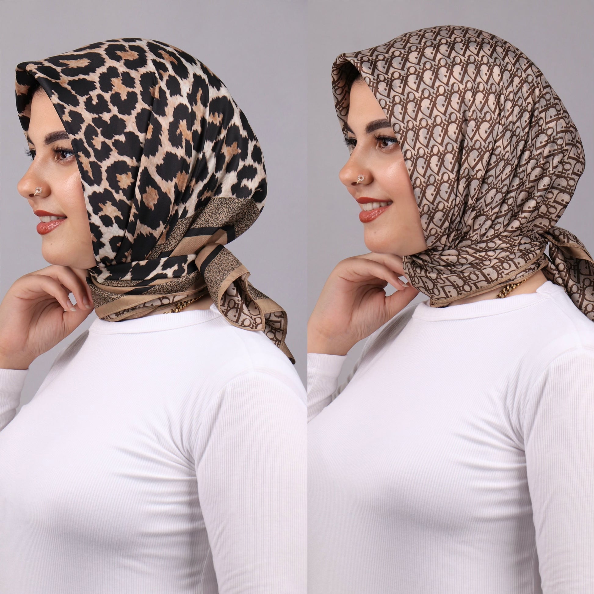 سكارف مربع ماركات دبل فيس