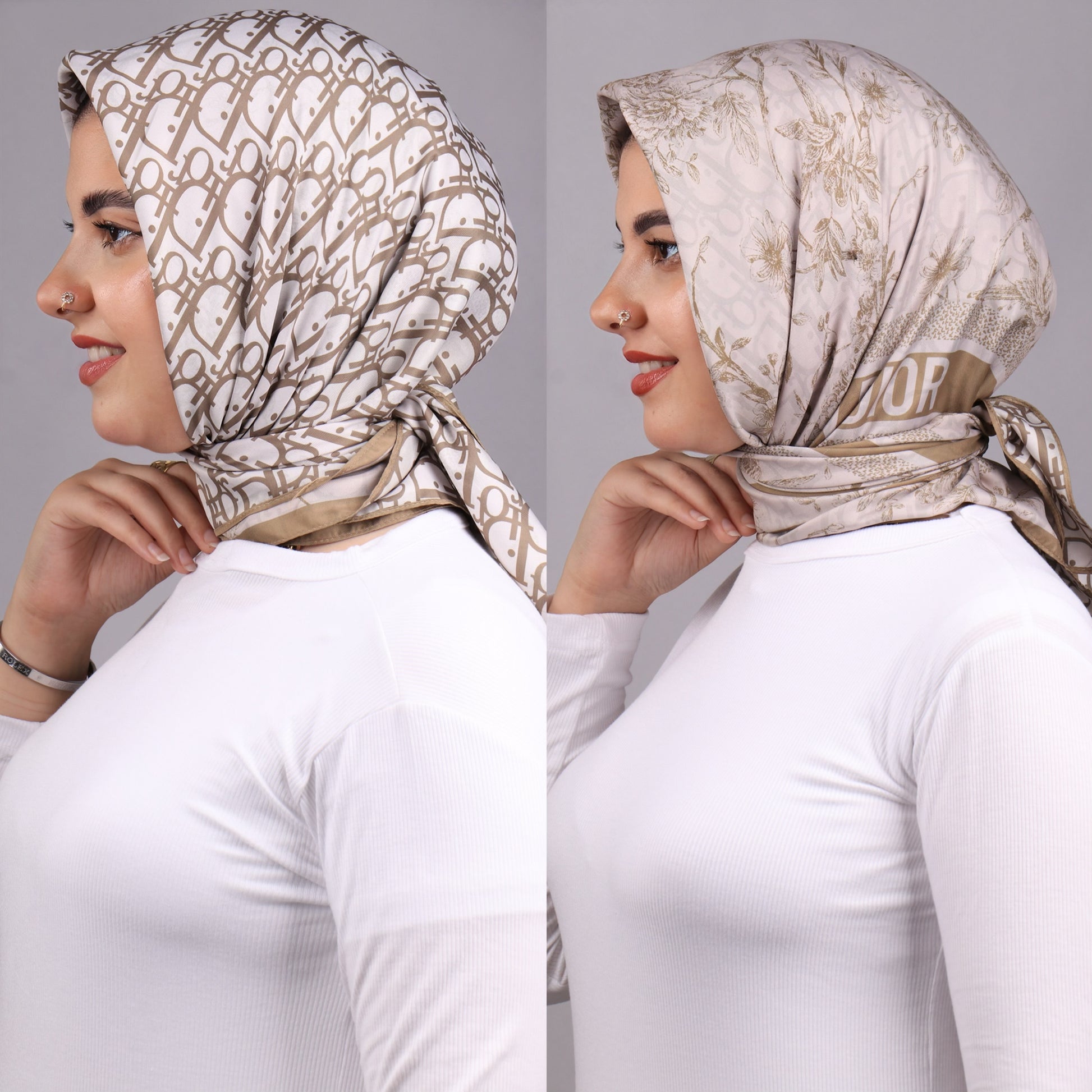 سكارف مربع ماركات دبل فيس