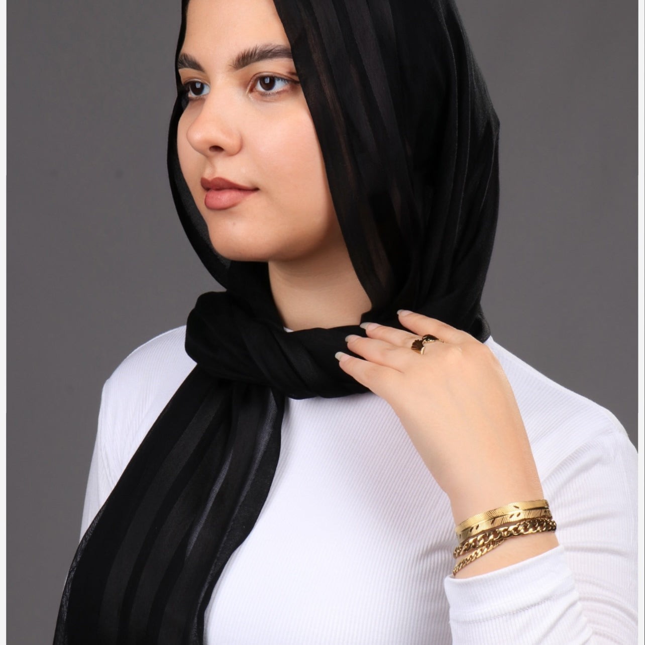 طرحه قطن فى ستان 3شريط