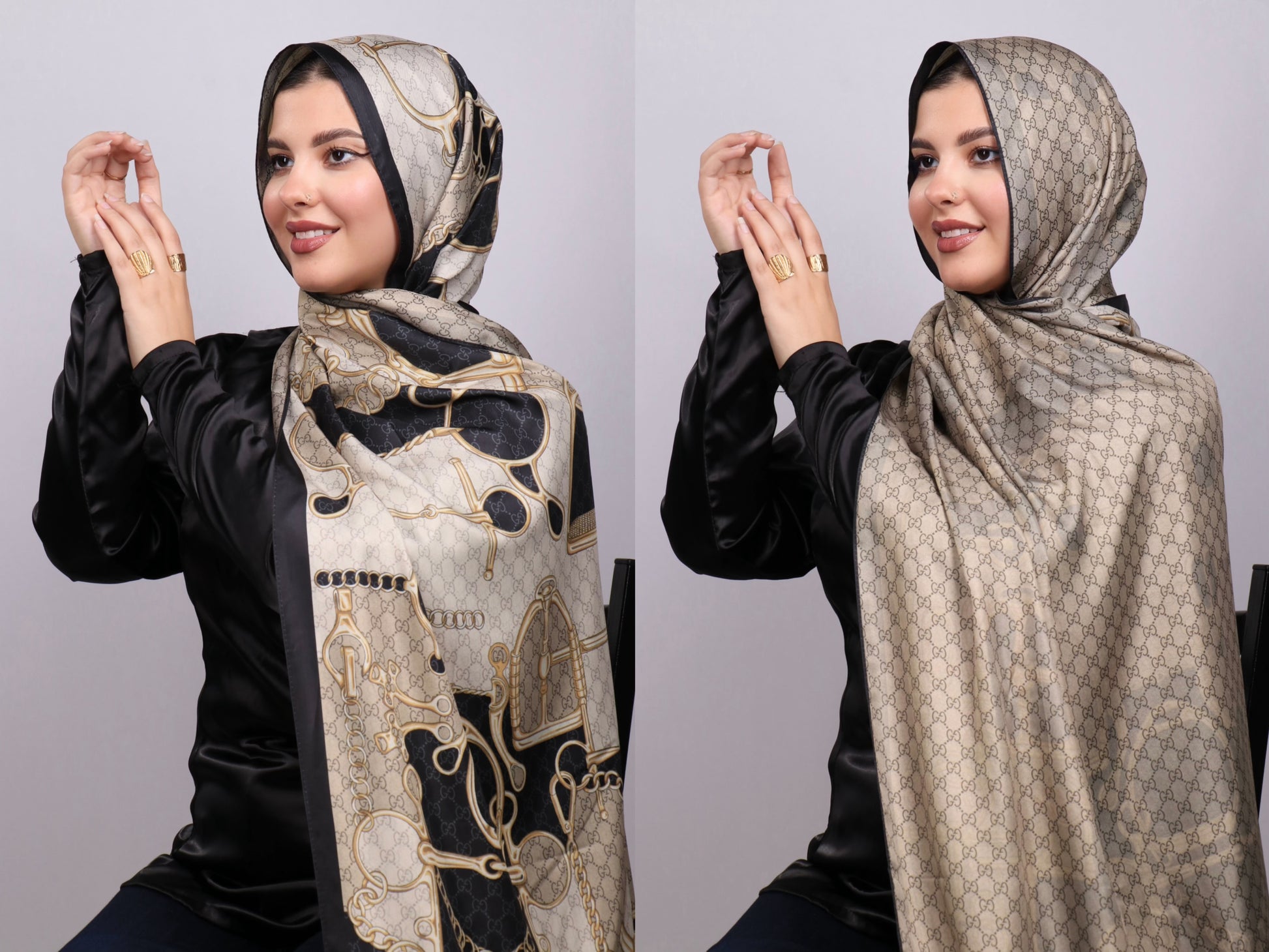 طرحة ستان ماركات مشجر دبل فيس