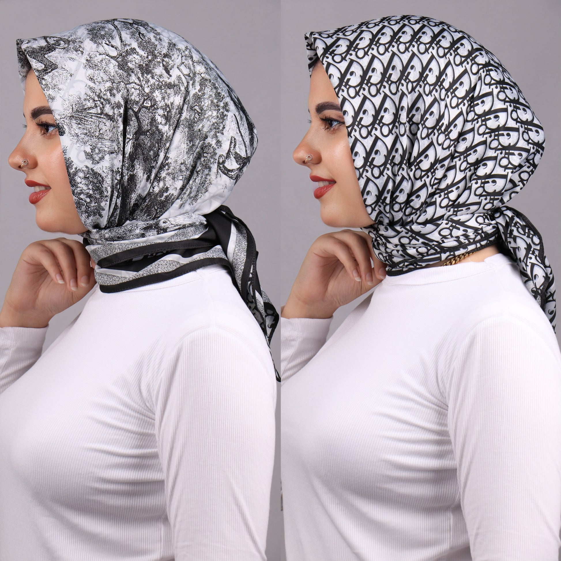 سكارف مربع ماركات دبل فيس